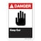 Signmission ANSI Danger, 5" Height, 7" Width, Decal, 5" H, 7" W, Landscape, Keep Out, Keep Out OS-DS-D-57-L-19869 - alternate 1
